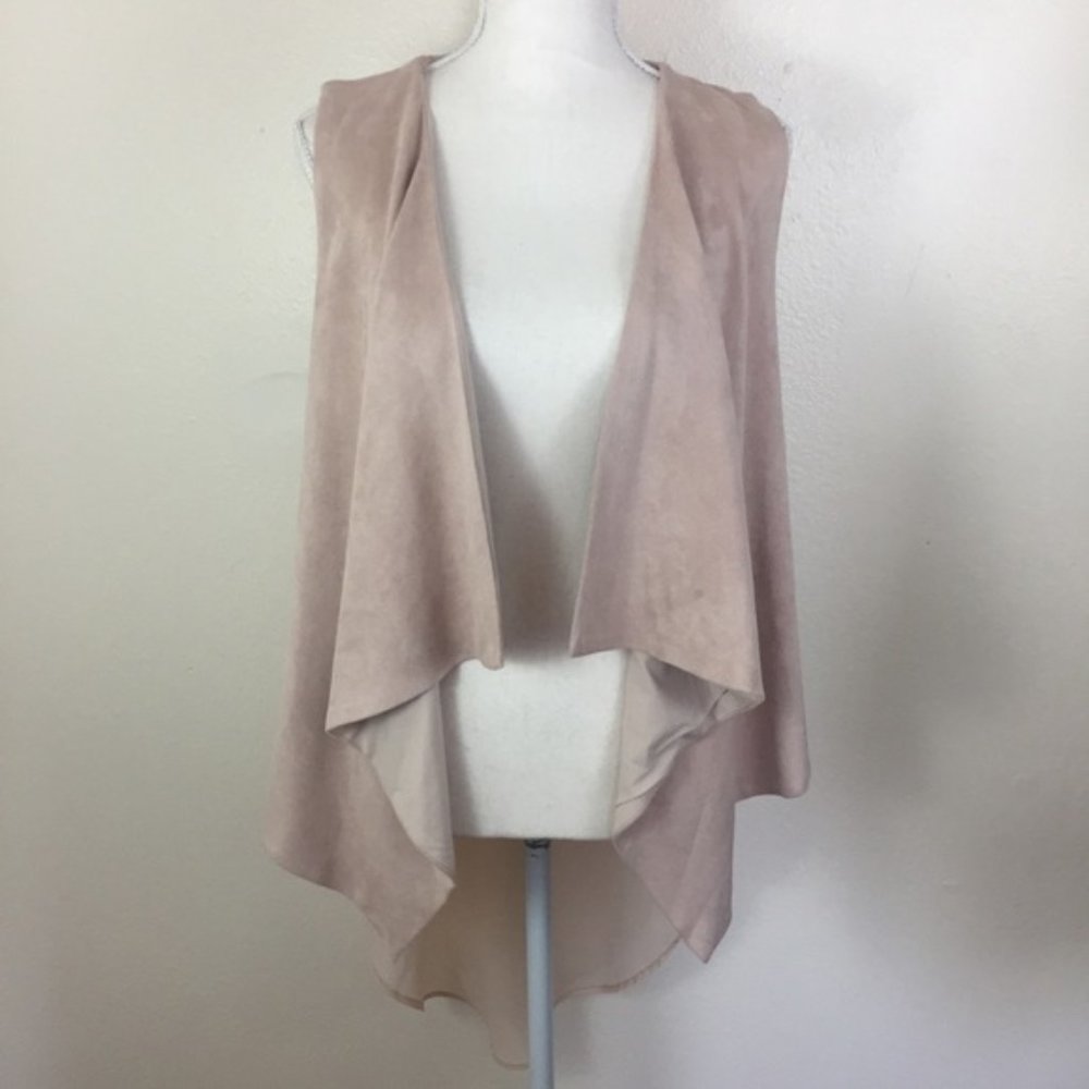 PAPER CRANE Faux Suede Sleeveless Vest High Low